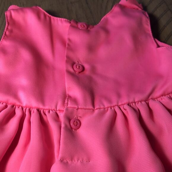 Neon pink Floral Appliqué Dress with built in layers and crinoline by Carter’s - Picture 9 of 15
